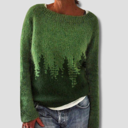 Itemania Men's Luxury Sweater in Organic Cotton Pine Green