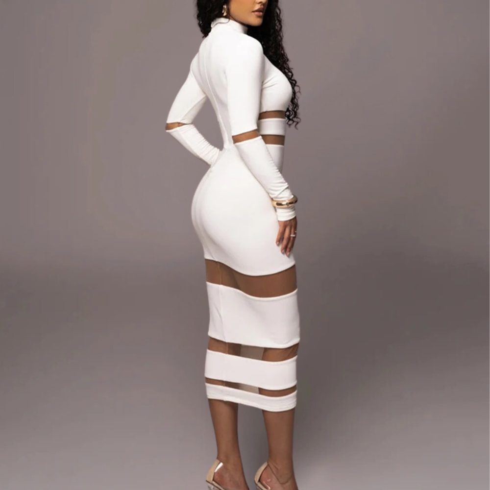 Itemania Versatile White Bodycon Dress for Women