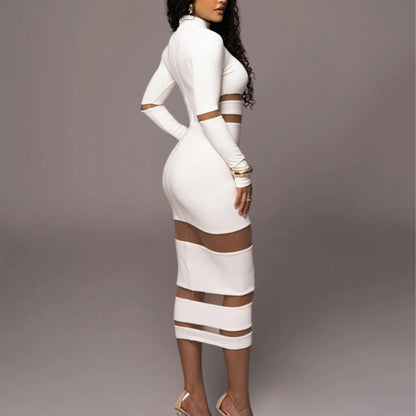 Itemania Versatile White Bodycon Dress for Women