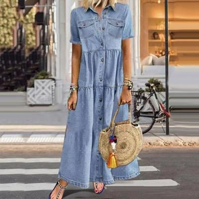 Itemania Timeless Classic Denim Casual Dress