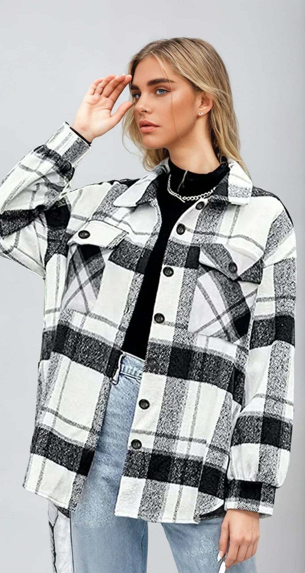 Itemania Cozy Long Sleeve Plaid Flannel Shirt