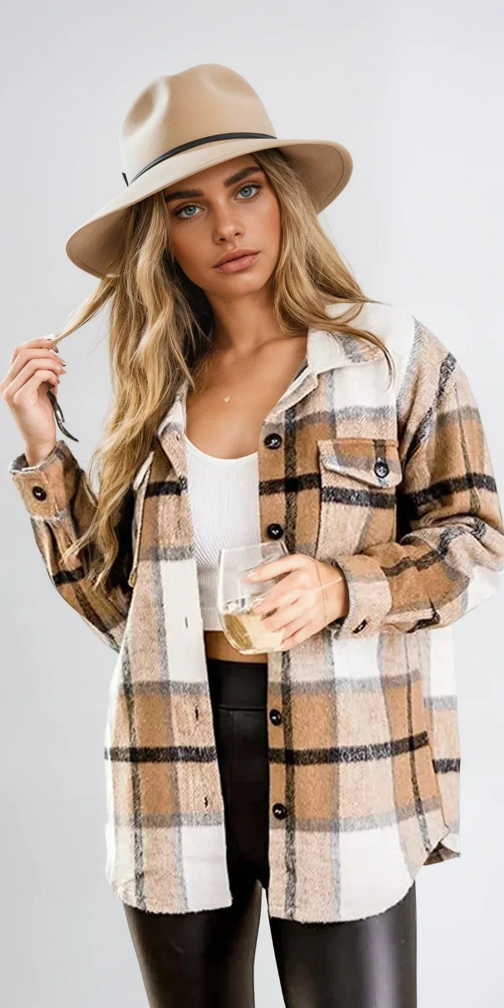 Itemania Cozy Long Sleeve Plaid Flannel Shirt