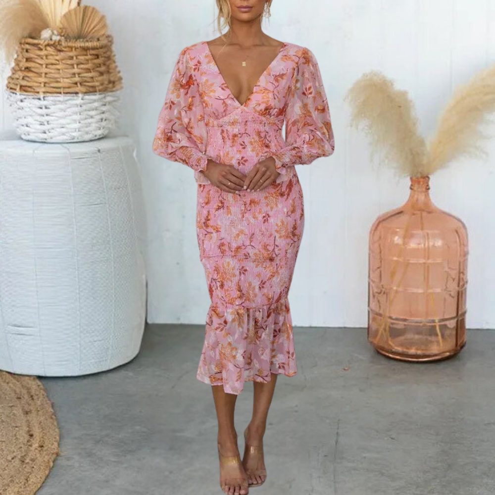 Itemania Women’s Floral Print Cotton Dress