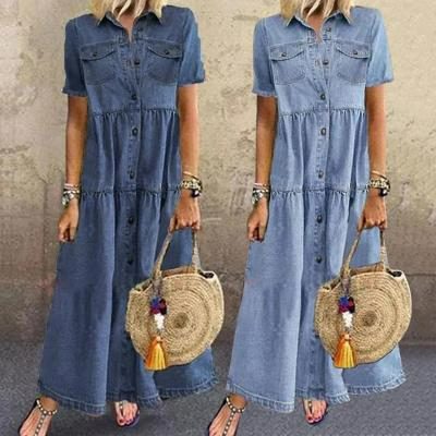 Itemania Timeless Classic Denim Casual Dress